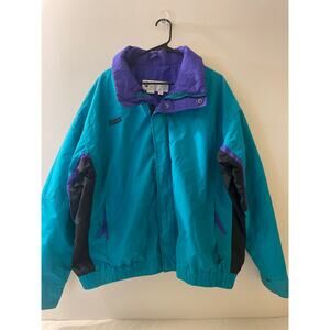Vintage 90s Columbia Bugaboo Radial Sleeve Jacket Men's Xl‎ Teal Purple Fullzip